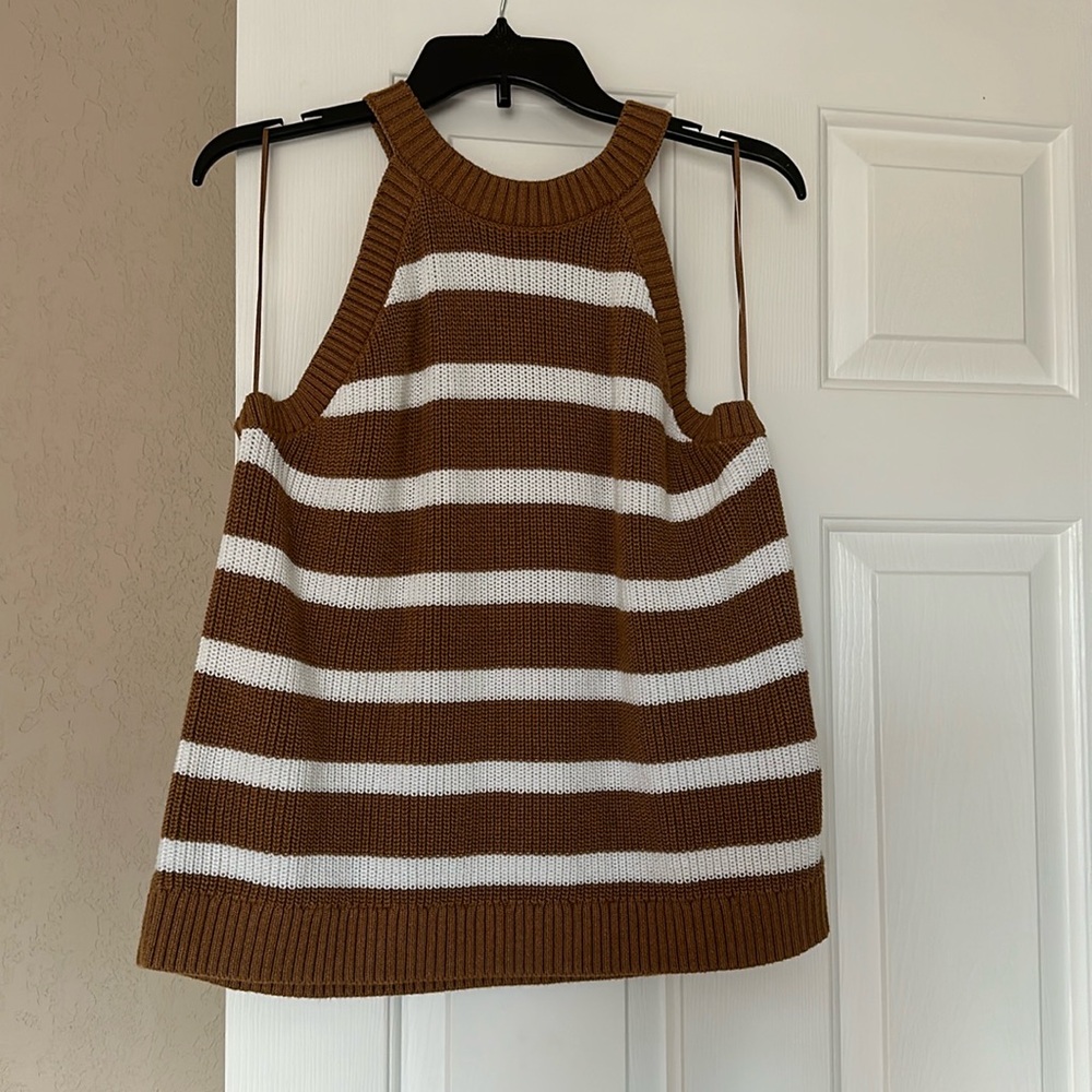 Old Navy Brown stripped knit halter